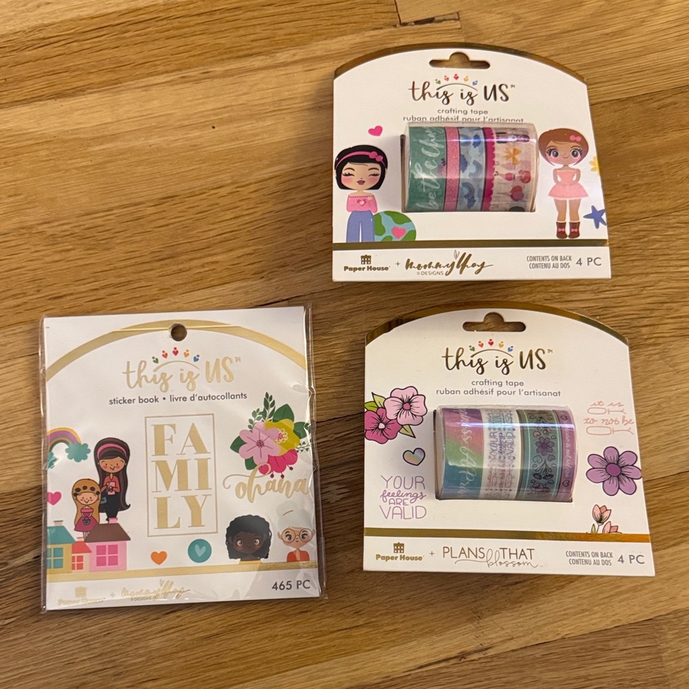NWT & Sealed - this is us - bundle of 3 sticker book & crafting tape sets